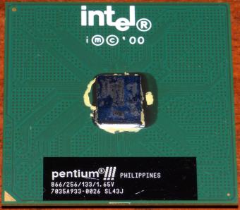 Intel Pentium 3 866MHz CPU (Coppermine) sSpec: SL43J, Socket 370, Philippines 2001